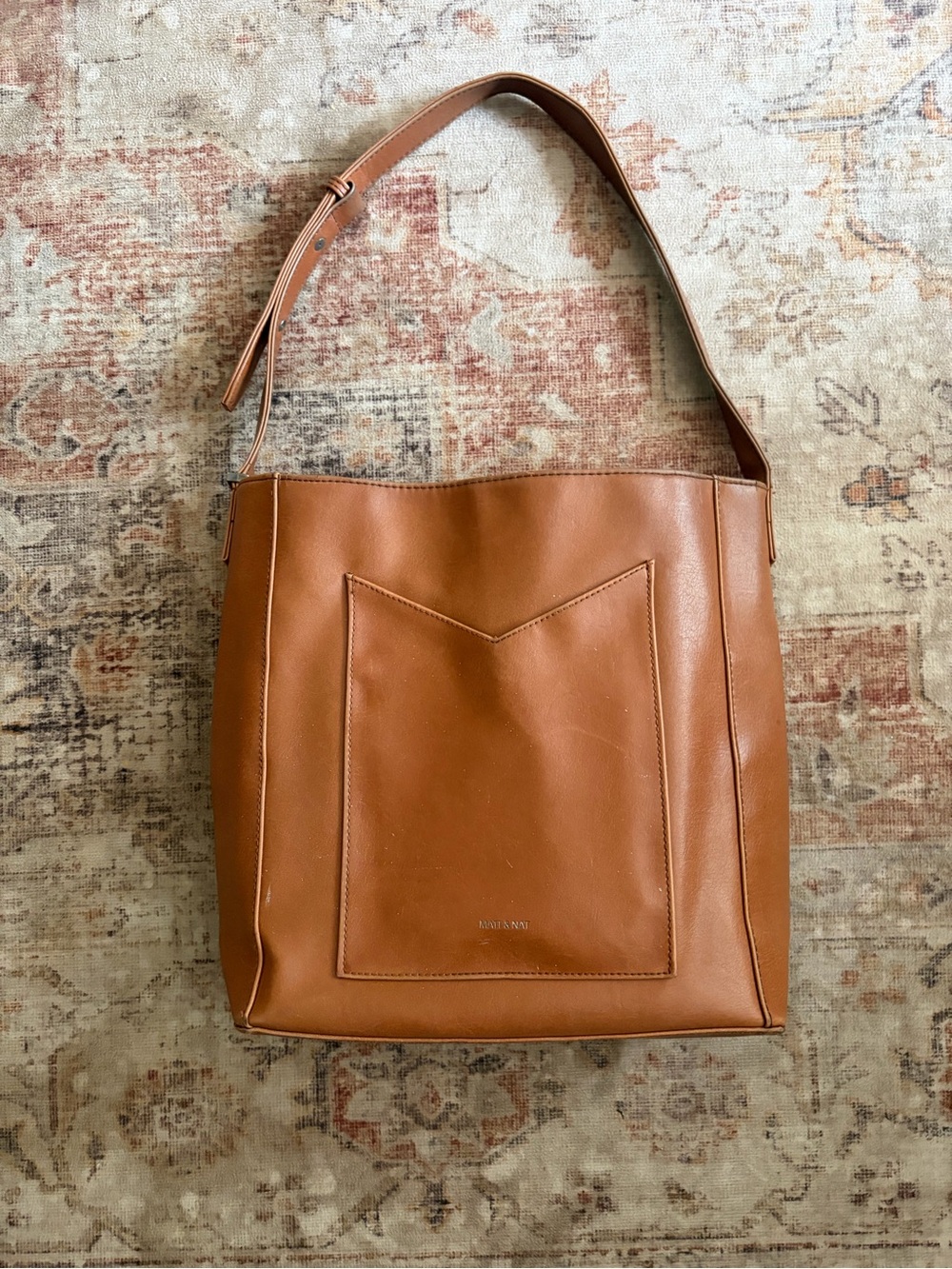 Matt & Nat Cognac Leather Messenger Tote